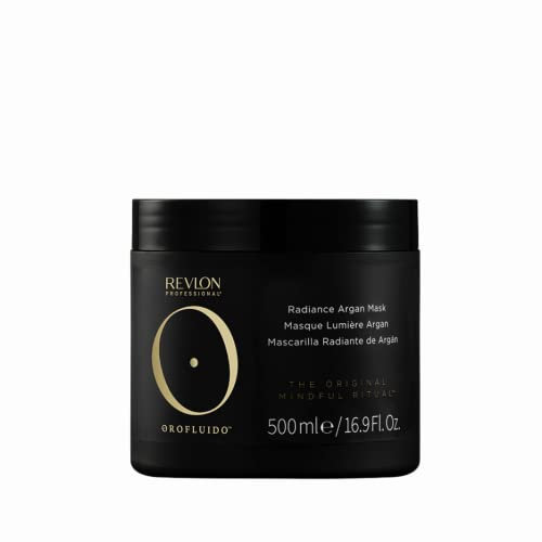 REVLON PROFESSIONAL Orofluido Radiance Argan Mask, 500 ml, feuchtigkeitsspendende, glättende Haarkur mit Arganöl, kräftigende Haarmaske für Reparatur, Glanz & Geschmeidigkeit, vegan