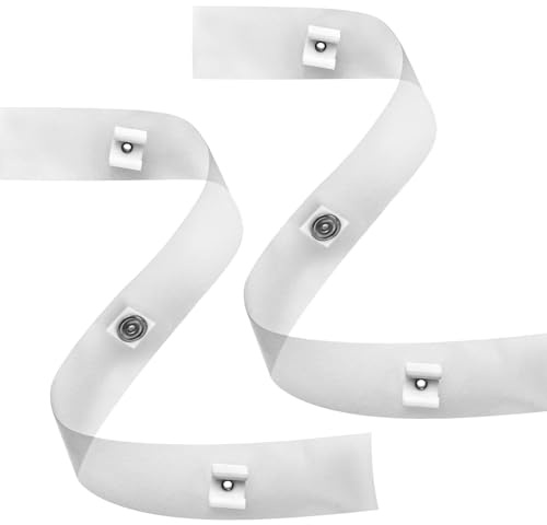RV Curtain Glide Tape A115 for RV Curtains Clear Glide Tape #9, Use with Ceiling or Wall Mount Curtain Track A201 or A202 - Window Covering Hardware 1/2 inch Glides - 72 inches long (2 Pack)