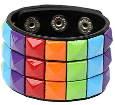 eYLun Men Women Cuff Leather Bracelet Punk Stud Wristband Bracelet Rock Adjustable Bangle Unisex