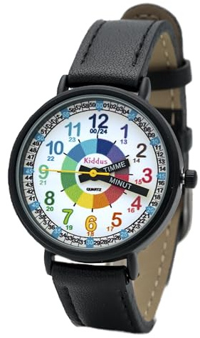 Kiddus Orologio Educativo per Bambino e Bambina dai 5 ai 10 Anni, Orologio Analogico Didattico per Imparare l'Ora, Movimento Giapponese