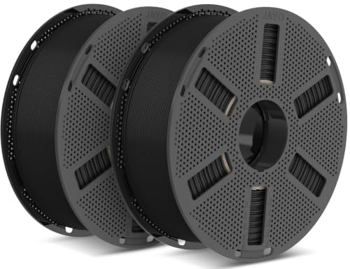 JAYO PLA Matt Filament 1.75mm Schwarz*2 1.1KG/Spule 2.2KG 3D Filament | Matte Finish, Geringe Schichtlinien, Easy to Remove Support, Maßgenauigkeit±0.02mm, für die meisten FDM 3D Drucker