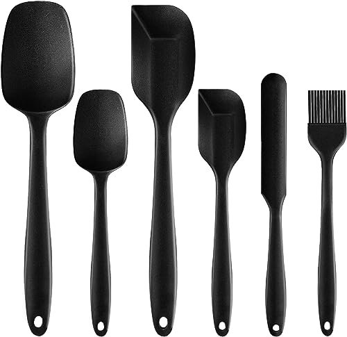 Spatole Pasticceria Silicone per Cucina e Impasti, Utensili da Cucina Antigraffio con Anima in Acciaio inossidabile, Set Utensili Cucina Resistenti al Calore 230℃ - 6 Pezzi