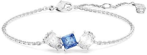 Swarovski Pulsera Mesmera, Tallas mixtas, Azul, Baño de rodio