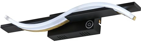 Fischer & Honsel Wandleuchte, Bridge | schwarz/gold | L: 42 cm, B: 6,5 cm, A: 7,5 cm| stufenlos dimmbar| Farbtemperatureinstellung| 1x LED 9 Watt 2700/3350/4000 K | 1000 lm| EEG: F | 30526