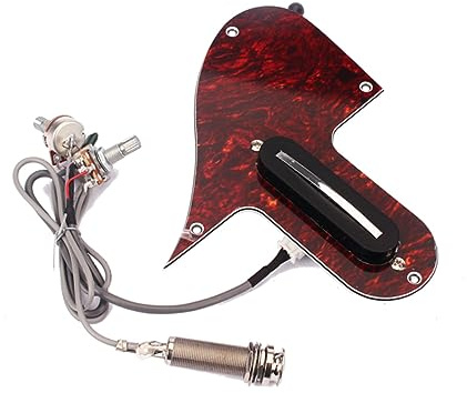 ibasenice Mandolin Pickguard Assembly Guitar Scratch Plate with Dual Coil Pickup Red Tortoise 5.98X5.14X0.1 Inch PVC Protects Instrument Body Prevents Scratches for Mandolin Accessories