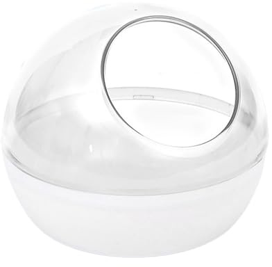 Leefasy Hamster Sand Bath Toilet Bathtub Pet Bathroom Cute Shape Clear Bath House Hamster Sand Bath Container for Chinchilla Hedgehog, Transparent