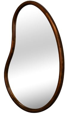 Alice's Garden sweeek - Miroir Organique en Bois de Sapin 85cm épaisseur 3cm Coloris Noyer idéal entrée. Chambre ou Salle de Bain