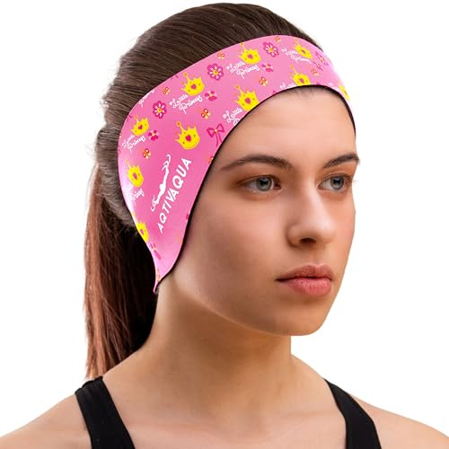 AqtivAqua Bandeau de Natation Bandeau de Protection des Oreilles Natation, Enfants, Adultes, Hommes, Femmes, Bébés, Bouchons D'oreille (Rose P1, X-Large)