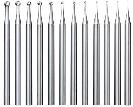Gokoti Set di 12 frese a sfera di forma rotonda – 3/32 pollici gambo per la creazione di gioielli frese rotonde a forma di sfera punte per incisione