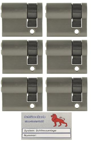 6x Halbzylinder 40 mm 30/10 gleichschließend inkl. 30 Schlüssel mit Schlüsselkarte