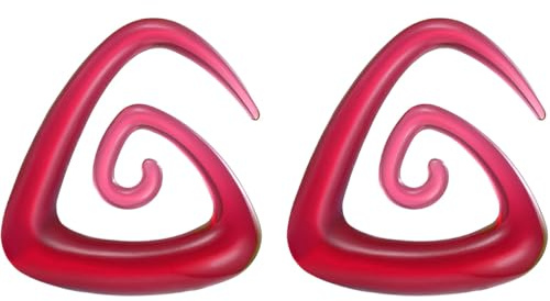 Decentraland 1 Paar Rot Dreieck 10 mm(00 G) Acryl Dehnspiralen Plugs Tunnel Kegel Dehnungsschnecke Acrylkegel Dehnschnecke Set Ohrringe Dehnstab Piercing Spirale Ohr Expander Frauen Herren