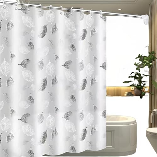 ZDL Cortina de Ducha, Antimoho, Poliester Lavable, Impermeable, con Ganchos, 150 cm x 200 cm, Blanco