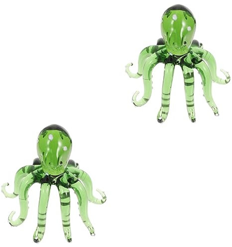 RORPOIR 2St Oktopus-Verzierung Meeresdekorationen für zu Hause Mini-Oktopus-Dekoration Krake Schreibtisch Dekoration Ostern Dekoration Mini-Oktopus-Ornamente Glastisch schmücken Green