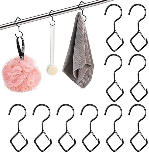 CANCYCC Lot de 10 crochets en S avec sécurité, diamètre approprié jusqu'à 29 mm, crochets de suspension, crochets de suspension anti-chute, pour cuisine, atelier, salle de bain, jardin, chambre à
