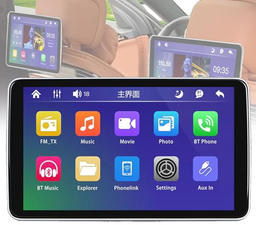 VNATWGOO TV Sedile Auto da 10,1, Monitor Poggiatesta Auto, Touch Screen Sedile Posteriore, Supporta Proiezione Specchio Telefono E Carplay E Android Auto