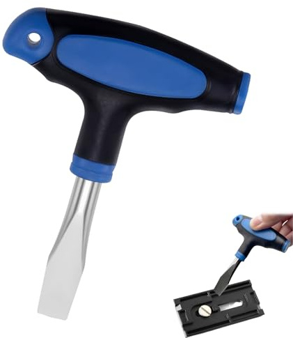 T Handle 9mm Large Flat Head Screwdriver, Ergonomic Handle Flathead Screwdriver, Easy to Use T Handle Screwdriver for Film Sets (Blue & Black)