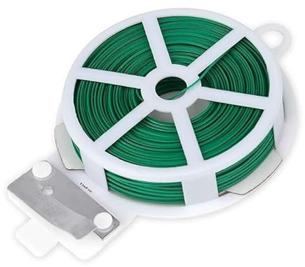 DUAYRA Twistee Garden Wire 50 Meters | Heavy Duty Twist Tie For Climbing Plants Flower Trees Bouquets | Flexible Gardening Tie Small Plants Stem Vines Shrubs | Tying Cable With Thread Dispenser Cutter