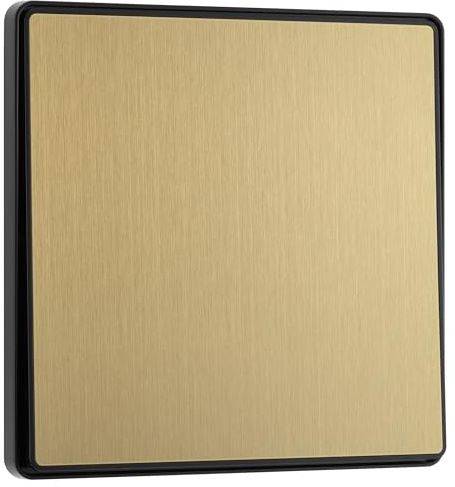 BG Electrical Single Wall Light Switch, 2-Way, Edge-to-Edge Rocker, Screwless Appearance, Round Edges, Evolve, Satin Brass, 20A, 16AX, PCDSB12EB