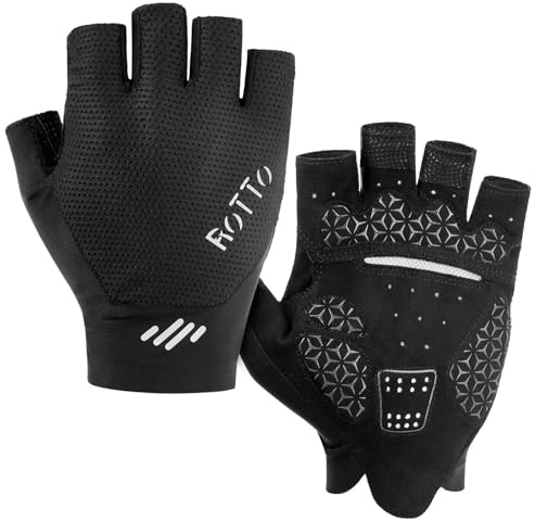 ROTTO Guantes Ciclismo Hombre Guantes Acolchados Sin Dedos para Bicicleta de Carretera Bicicleta de Montaña Unisex