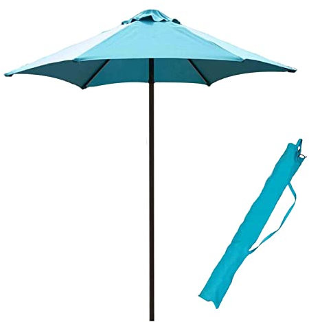 DLAZUM Ombrellone da Esterno Portatile in Ferro da 2,3 m/8 Piedi, ombrellone in Poliestere con Protezione UV, 8 Stecche robuste, per Giardino, Piscina, Prato, terrazza, Cor