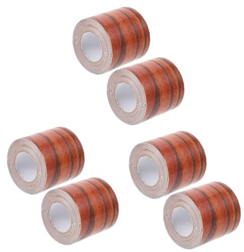 Angoily 6rolls Wood Grain Peel and Stick Baseboard Trim Self-Adhesive Skirting Board Cover for Home Decor Easy Installation Versatile for Walls Cabinets