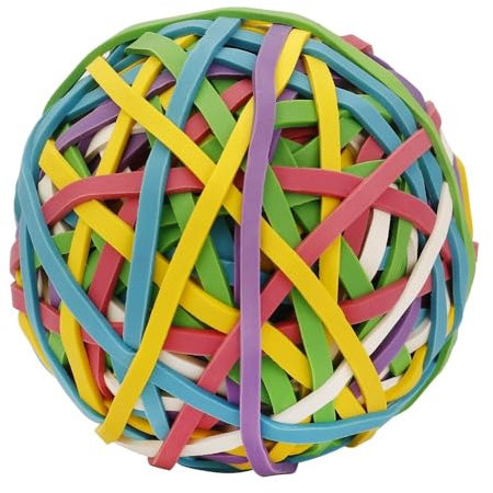 CEHJZQRPL Big Heavy Duty Elastic Bands Rubber Band Ball 75mm With 170pcs 60mm Rubber Bands, Multicolor