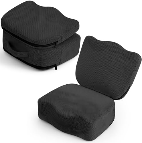 Yerliker 1 Pcs Foldable Hot Tub Booster Seat for Adults Adjustable 2 Heights up to 6.3, Weighted Booster Seat 3D Air Mesh Hot Tub Accessories Quick Dry Micro Dot Non Slip for Spa Bathtub Pool (Black)