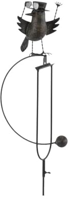 Durable Metal Owl Bird Garden Spinner Rocker Stake with Whimsical Motion - Unique Decorative Outdoor Art for Garden, Porch, Yard & Balconies, Flower Beds, & Gift for Nature Lovers