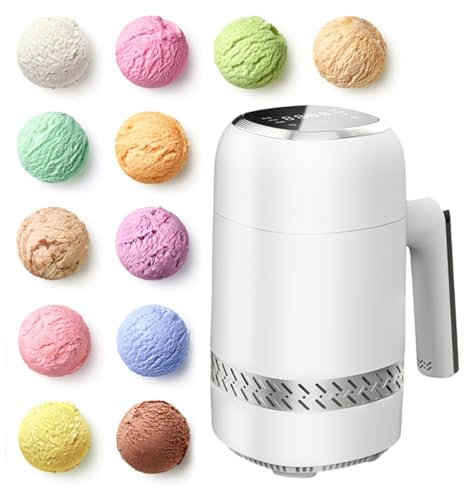 Machine à Glaces et Glaces Molles, Sorbet, Milkshake, Machine à Glaces 300ml avec Écran LCD, Pré-congélation Inutile