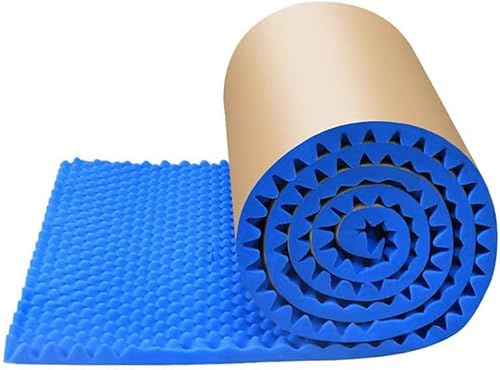 VUIKLCty Wall soundproofing materials 5m/Roll Noise Insulation Soundproofing Foam, 5cm Thick Egg Type Flame Retardant Acoustic Pad Cinema 30m Roll-type soundproofing mats(Blue)
