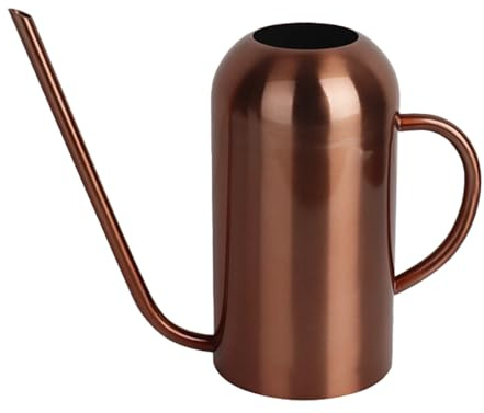 Regadera para plantas de interior, boquilla larga, 1500 ml, mango de acero inoxidable de cobre, plantas de interior de estilo vintage y arreglos florales