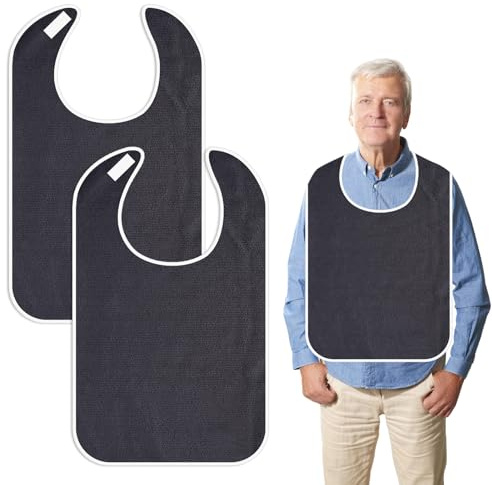 Rairsky Lot de 2 Bavoir Adulte 75 cm x 45 cm, Réutilisables et Lavable