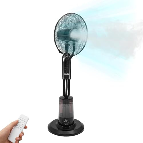RUETERY Ventilatore a torre con serbatoio dell'acqua da 3,2 l, aria condizionata mobile, oscillazione di 80°, 3 livelli di vento, ventilatore silenzioso con funzione di raffreddamento per ufficio
