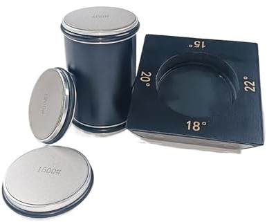 Affilacoltelli professionale con impugnatura a rullo magnetico e angolo di affilatura di 15, 18, 20 e 22 gradi, pietra a 2 dischi for hotel for famiglie(Blue)