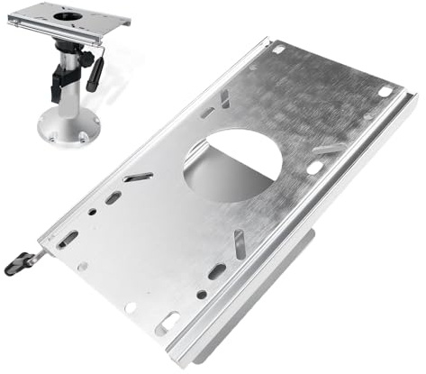 Yanmis Bootssitz-Gleitschiene, Marine-Sitzhalterung aus Aluminiumlegierung mit Vorgebohrten Löchern für 5,3 X 5,3-Zoll-Sockelbasen, 14 cm Verstellbarer Schiebebereich