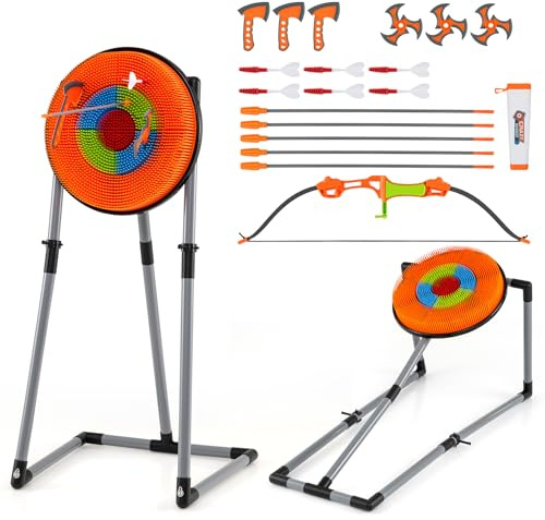HOMASIS 4 en 1 Set de Tiro con Arco para Niños 8+ (56,5 x 53,5 x 118 cm)