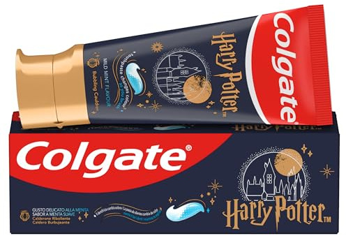 Colgate Harry Potter barntandkräm bubblande vattenkokare 6+ år, mjuk för barn, tandläkare rekommenderad fluoridnivå, maximalt kariesskydd, emalj 4 gånger starkare