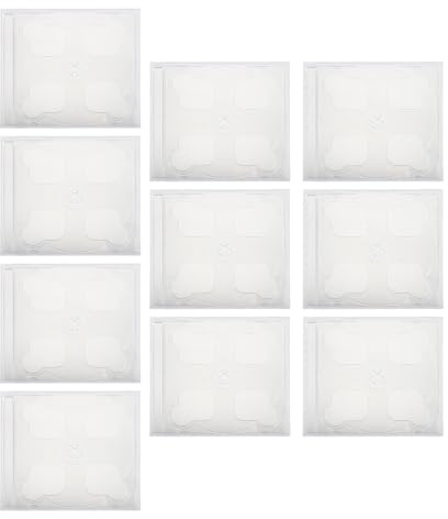 SUPVOX Custodia CD Doppia in Plastica Trasparente Spesso 10 Pezzi Struttura Robusta e Scomparti Precisi per Protezione e Conservazione Dischi Dvd e CD