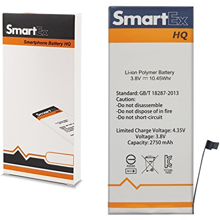 Smartex® Li-Ion Ersatz Akku/Batterie kompatibel mit iPhone 6S Plus / 2750 mAh | Akku ohne Ladezyklen | 24 Monate Garantie