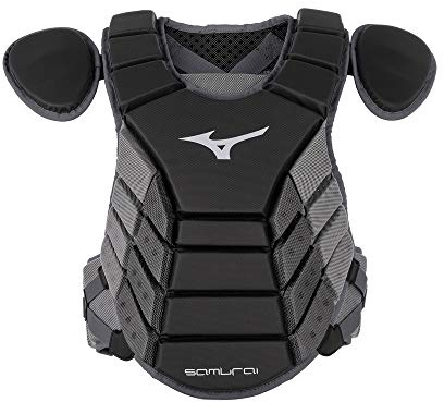Mizuno Samurai Baseball Chest Protector 15, BLACK-GREY