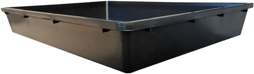 Schattec W16 Universal Auffangwanne rechteckig | Ölauffangwanne | Kotwanne | Katzenklo | Gewächshauswanne | 16L Vollumen | PP Kunststoff, Schwarz