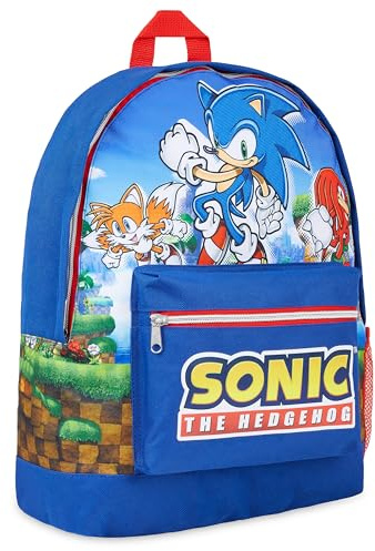 Sonic The Hedgehog Ryggsäck, ryggsäck för barn och tonåringar, skolväska med stor kapacitet, barnryggsäckar, Sonic väska, fin present för tonåringar, BLÅ, en storlek