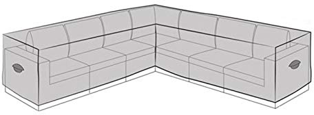 Perel UV-beständige Schutzhülle L-förmig für Gartenmöbel & Lounge Set wasserdichte Abdeckung, 300x300x90cm