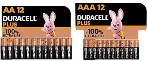 DURACELL Plus Piles AA & AAA (Pack combiné de 24) – Piles Alcalines 1,5 V – avec Actifs Power Boost – Emballage 0% Plastique – Conservation Garantie 10 Ans – MN150/ MN2400