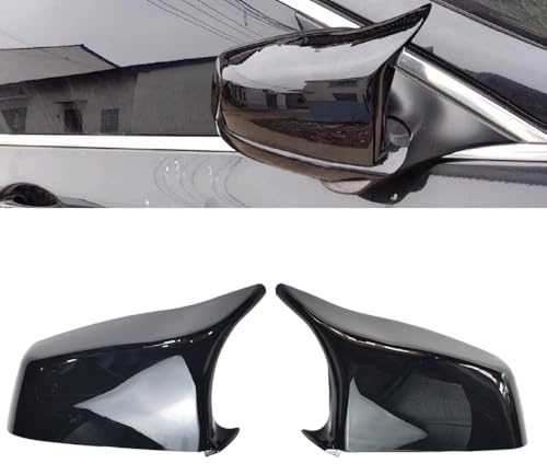 Auto Spiegelkappen 1 Paar Auto Tür Außenspiegelkappe Rückspiegelkappe Seitenspiegel Abdeckungen für B-MW F01 F02 F03 F04 F06 F07 F10 F10 F12 F13 (Schwarz)