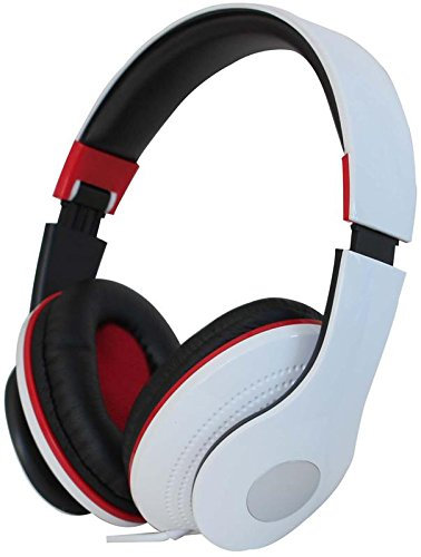 1 casque Hi-Fi pliable de luxe blanc avec filaire, audio visuel, Qté
