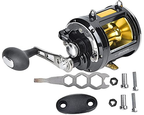 Agatige Tragbare Angelrolle, Angelrolle aus Metall, Runde Baitcastrolle, Meeresangelrad, Konventionelle Rolle, Angelschnur, Angelrolle Für Wels, Moschusbarsch, Hecht, Lachs