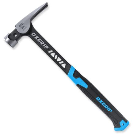 OX TOOLS Pro 20 Ounce Straight Claw Framing Hammer with Anti Vibration Neck | Steel Shaft & Comfort Grip | OX-P087320