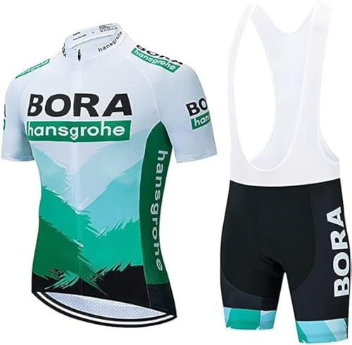 Moxilyn Cykelkläder Set Kortärmad Cykeldräkt Herr Sommarcykeldräkt för MTB Cykling med Andningsaktiva Gel Vadderade Shorts, 7 st, S