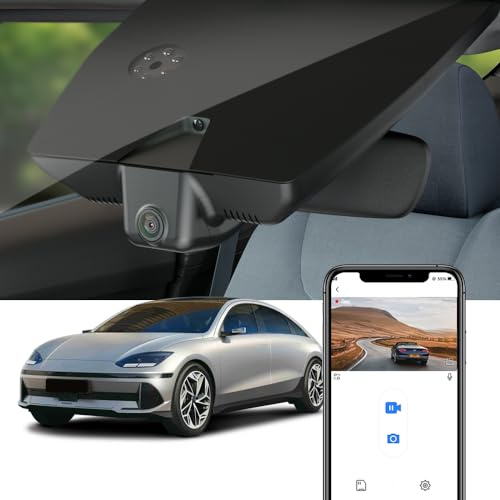 Fitcamx Dashcam 4K Kompatibel mit Hyundai IONIQ 6 2023-2025, Autokamera UHD 2160P Video WiFi, Nachtsicht, Loop-Aufnahm, G-Sensor, OEM Hyundai Zubehör, WDR Dasch-cam Auto, Plug & Play, 64GB Karte